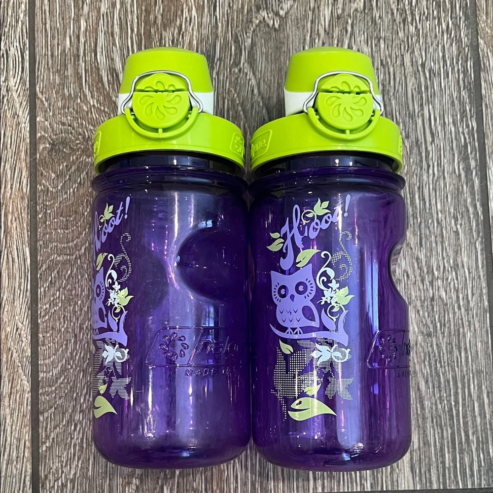 Nalgene Purple and Green Kids Water Bottles